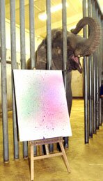Rama with one of his paintings